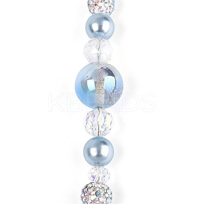 Glass and Acrylic and Imitation Pearl and Rhinestone Beads Strands MAK-T011-06G-1