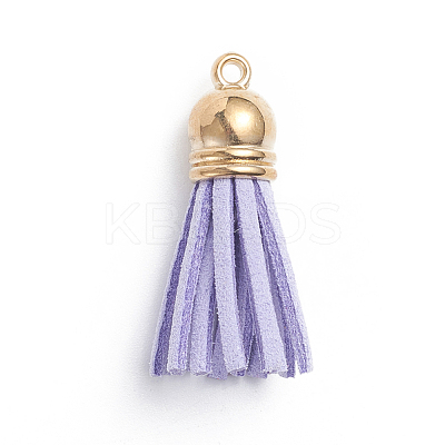 Faux Suede Cord Tassels Pendant Decorations HJEW-WH0006-18D-1