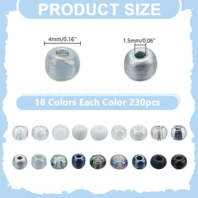 414G 18 Styles Glass Seed Beads SEED-AR0001-40-1