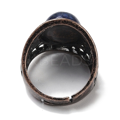 Natural Lapis Lazuli Oval Adjustable Rings RJEW-K271-06R-23-1