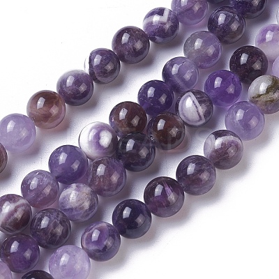 Natural Chevron Amethyst Beads Strands G-I222-10mm-01-1