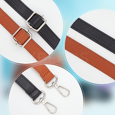 2Pcs 2 Colors PU Imitation Leather Adjustable Bag Straps DIY-WR0003-13A-1