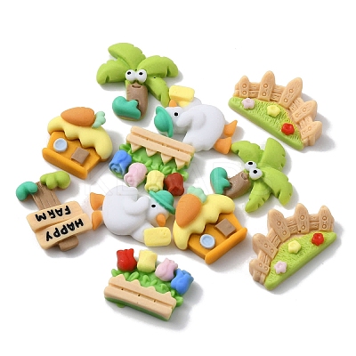 Opaque Resin Decoden Cabochons CRES-P030-G-1