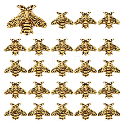 24Pcs Bees Alloy Brooch JEWB-ME0001-21AG-1