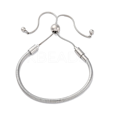 201 Stainless Steel Snake Chain Slider Bracelets for Women STAS-D301-09P-1