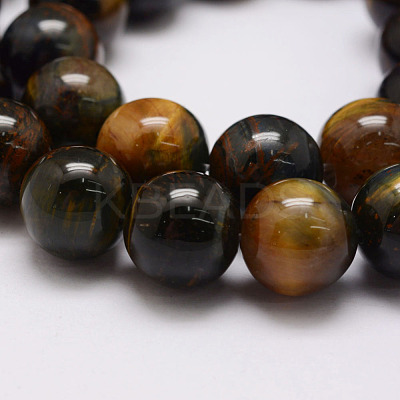 Natural Yellow Blue Tiger Eye Bead Strands X-G-P230-07-10mm-1