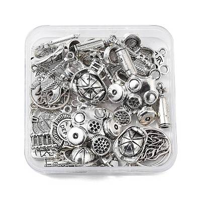 40Pcs 10 Styles Tibetan Style Alloy Pendants FIND-FP0001-23-1