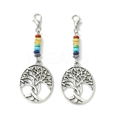 Alloy Tree of Life Pendant Decorations HJEW-JM01383-05-1