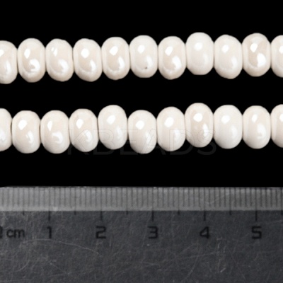 Glazed Porcelain Rondelle Beads PORC-Q001-01K-1