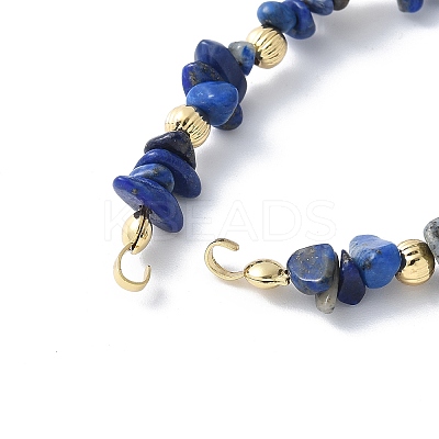 Natural Lapis Lazuli Chip Beaded Bracelet Making KK-F892-19G-1