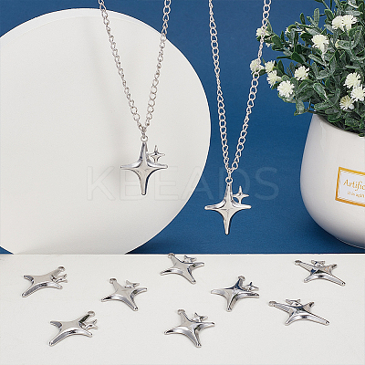 10Pcs 304 Stainless Steel Pendants STAS-UN0061-12-1