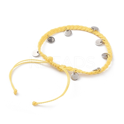 Waxed Polyester Cord Braided Bead Bracelets BJEW-JB05762-05-1