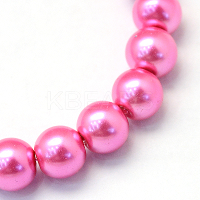 Baking Paint Pearlized Glass Pearl Round Bead Strands HY-Q330-8mm-54-1