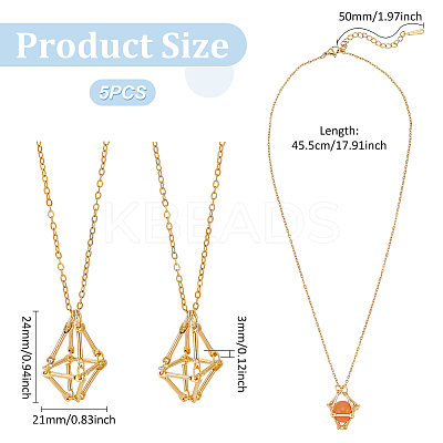 5Pcs 304 Stainless Steel Macrame Pouch Necklace Making for Gemstone Nuggets NJEW-UN00007-1