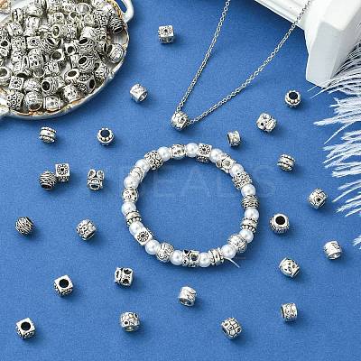 100Pcs 10 Styles Tibetan Style Alloy European Beads FIND-CJ0003-72-1