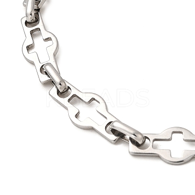 304 Stainless Steel Hollow Cross-Linked Chain Bracelets for Women BJEW-JB12293-01-1
