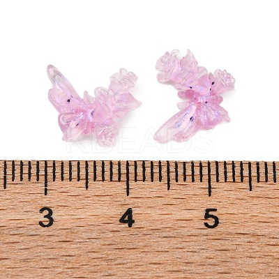 Butterfly with Flower Transparent Resin Cabochons FIND-L019-06D-1