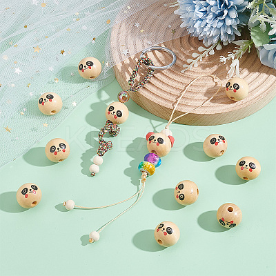 80Pcs Natural Wood European Beads WOOD-PH0002-73-1