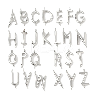 26Pcs 26 Styles 304 Stainless Steel Initial Connector Charms STAS-L022-517P-1