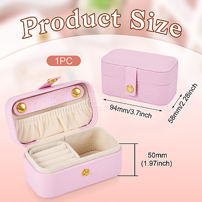 1Pc PU Imitation Leather Jewelry Box LBOX-TA0001-01B-1