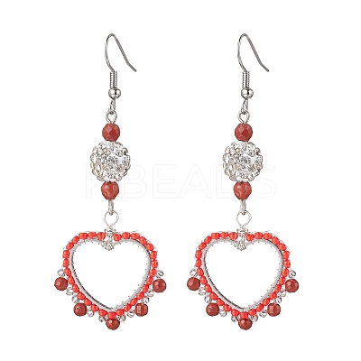 304 Stainless Steel Linking Ring Dangle Earring EJEW-MZ00133-1