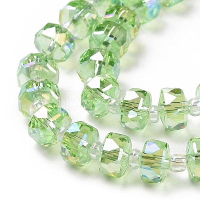Electroplate Transparent Glass Beads Strands EGLA-H101-03G-1