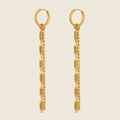 Chain Tassel 304 Stainless Steel Hoop Earrings SU3724-1