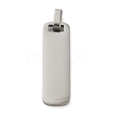 Tarnish Resistant Rectangle 304 Stainless Steel Mirror Polished Finish Stamping Blank Tag Pendants STAS-H317-09P-1