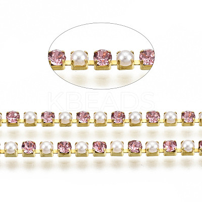Brass Rhinestone Strass Chains CHC-N017-001A-A22-1