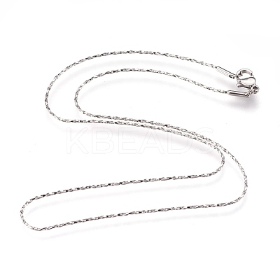 Non-Tarnish 304 Stainless Steel Boston Link Chains Necklaces NJEW-G313-17P-1