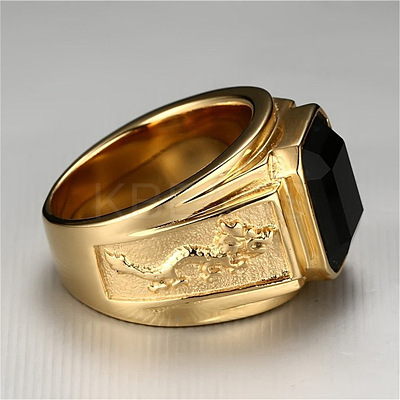Alloy Rhinestone Finger Rings for Men FS-WG512DB-02-1
