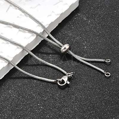 Non-Tarnish Adjustable 304 Stainless Steel Slider Necklaces NJEW-L156-004P-1