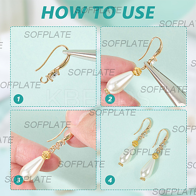 60Pcs 2 Colors Brass Wire Earring Findings FIND-SP0003-68A-1