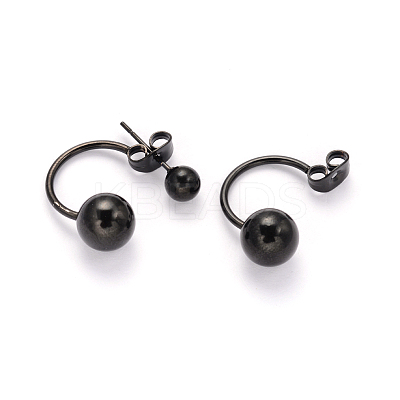 304 Stainless Steel Stud Earrings EJEW-I196-07C-1