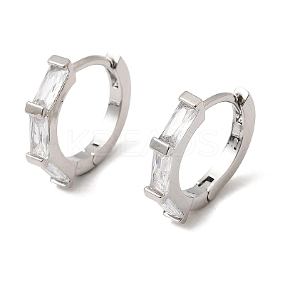 Brass Pave Cubic Zirconia Hoop Earrings EJEW-G471-09P-01-1