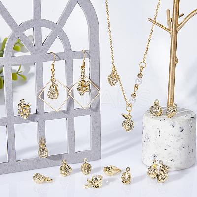 16Pcs 8 Style Rack Plating Alloy Charms FIND-CA0006-28-1