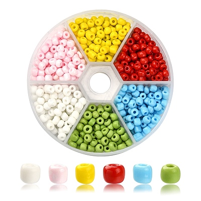 540Pcs 6 Colors 6/0 Glass Seed Beads SEED-YW0001-88-1