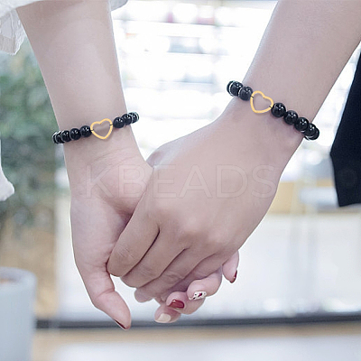 40Pcs 2 Colors 201 Stainless Steel Linking Rings STAS-GL0001-05-1