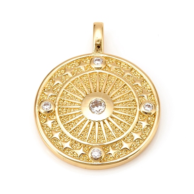 Brass Micro Pave Cubic Zirconia Pendants KK-D160-57G-1