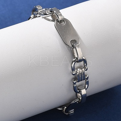 304 Stainless Steel Oval Link Chain Bracelets for Women Men LS-BJEW-A033-04P-1