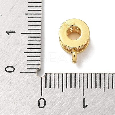 Rack Plating Brass Micro Pave Clear Cubic Zirconia Tube Bails KK-L224-025G-1