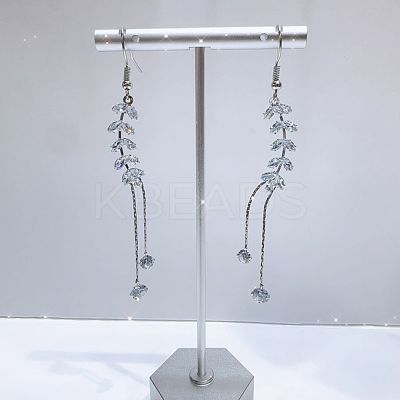 Exaggerated Clear Cubic Zirconia Tassel Dangle Earrings RO8227-5-1