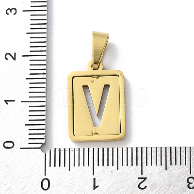 304 Stainless Steel Alphabet Pendants STAS-S152-01G-V-1