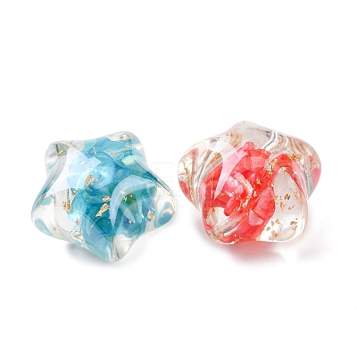 Transparent Resin & Natural Shell Beads RESI-B039-03B-1