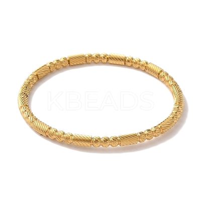 Texture Ion Plating(IP) 304 Stainless Steel Bangles for Women BJEW-K252-02G-1