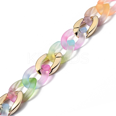 Handmade Spray Painted Acrylic Curb Chain AJEW-JB00747-1