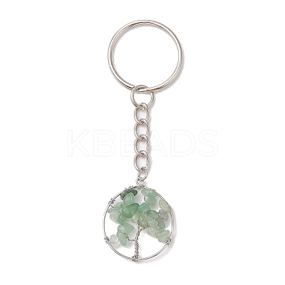 Natural Gemstone Tree of Life Keychains KEYC-JKC00755-1