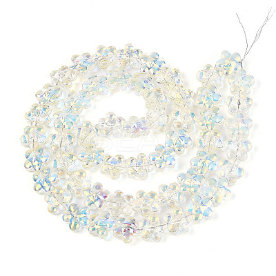 Transparency Electroplate Glass Beads Strands GLAA-T023-38A-08-1