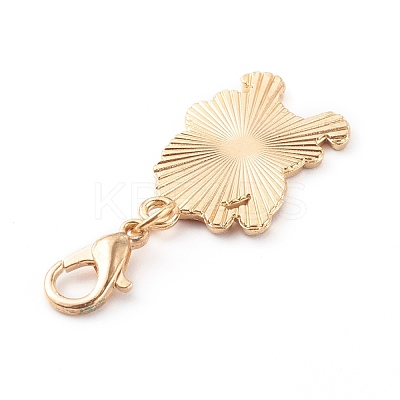Christmas Theme Light Gold Alloy Enamel Pendants HJEW-JM00470-1