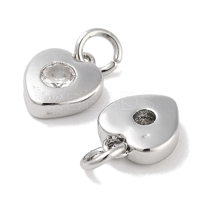 Brass Micro Pave Cubic Zirconia Charms KK-C051-07P-03-1